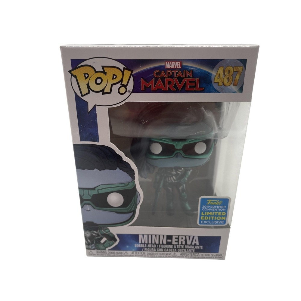 Funko Pop Captain Marvel Minn-Erva 487 2019 Summer Convention Vinyl Figure Blue